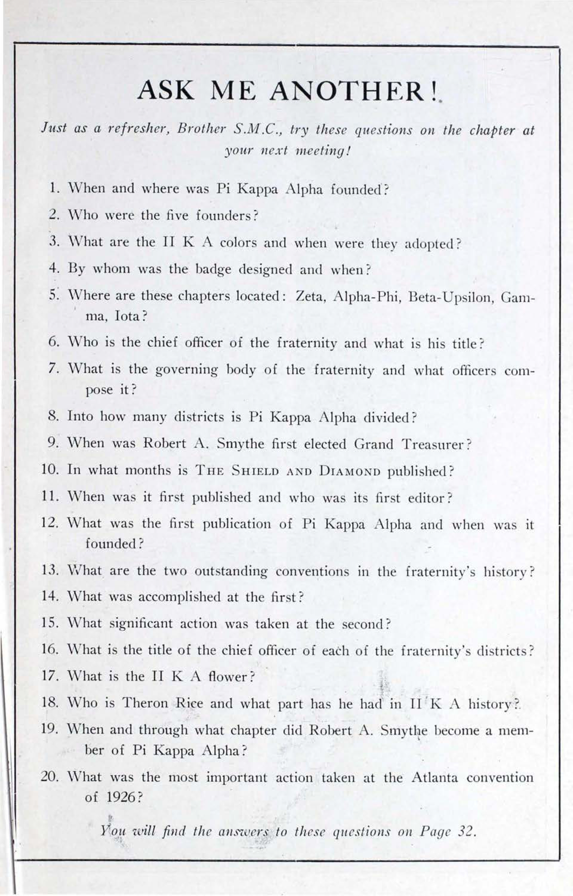 Shield and Diamond, Vol. 37, No. 1, October 1927